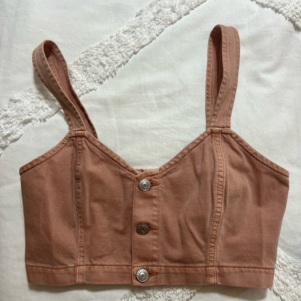 Denim Button Crop Top!